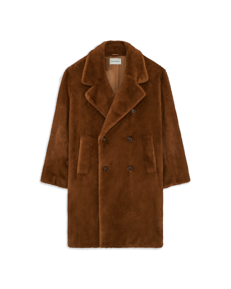 Faux Fur Double Breasted Coat - Drôle de Monsieur - 1
