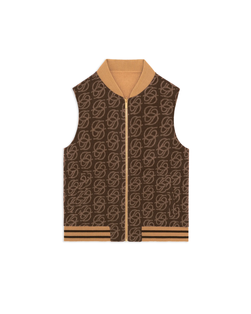 Monogram Sleeveless Zipped Jacket - Drôle de Monsieur