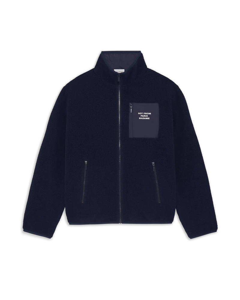 Slogan Zipped Sherpa Jacket - Drôle de Monsieur