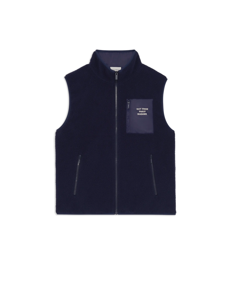 Veste Sans Manches Sherpa Slogan - Drôle de Monsieur