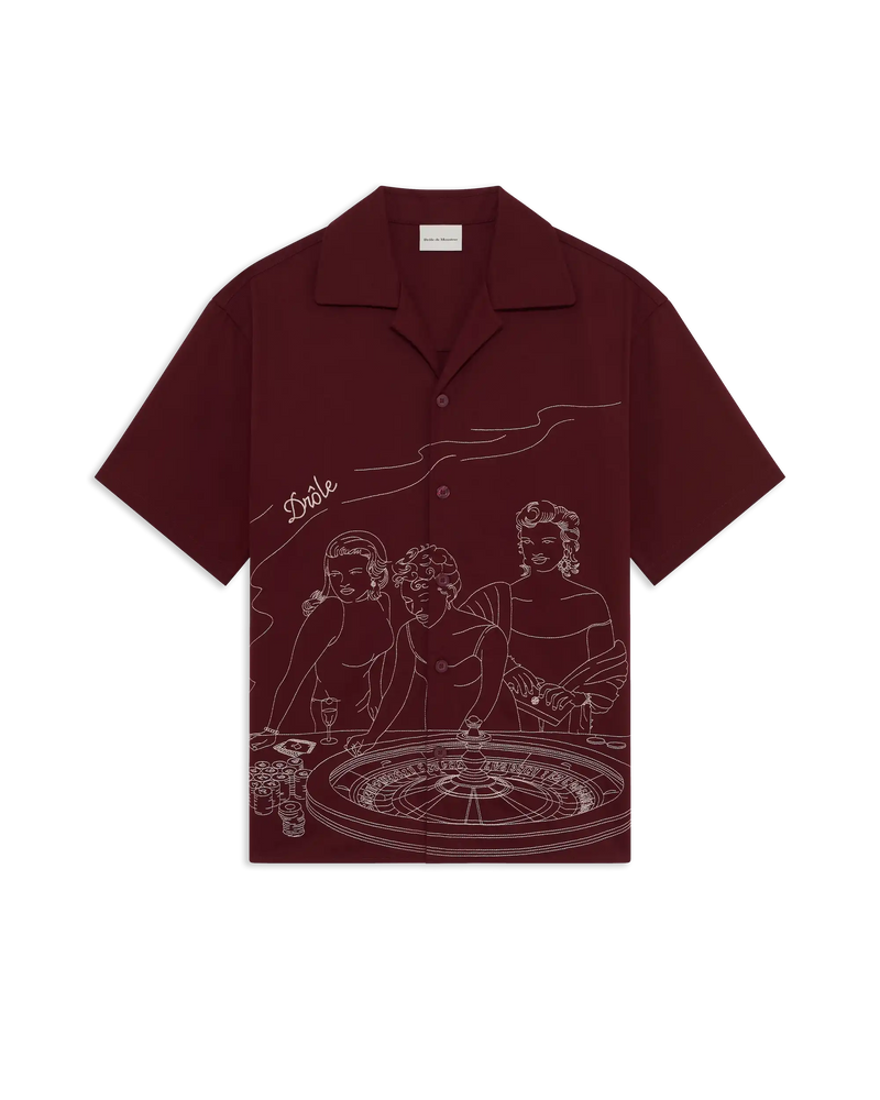 Chemise Manches Courtes Col Notcha Broderie - Drôle de Monsieur
