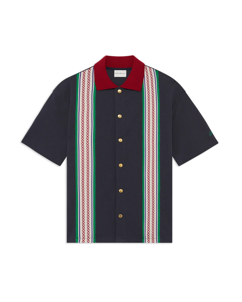 Stripes Band Piqué Shirt - Drôle de Monsieur