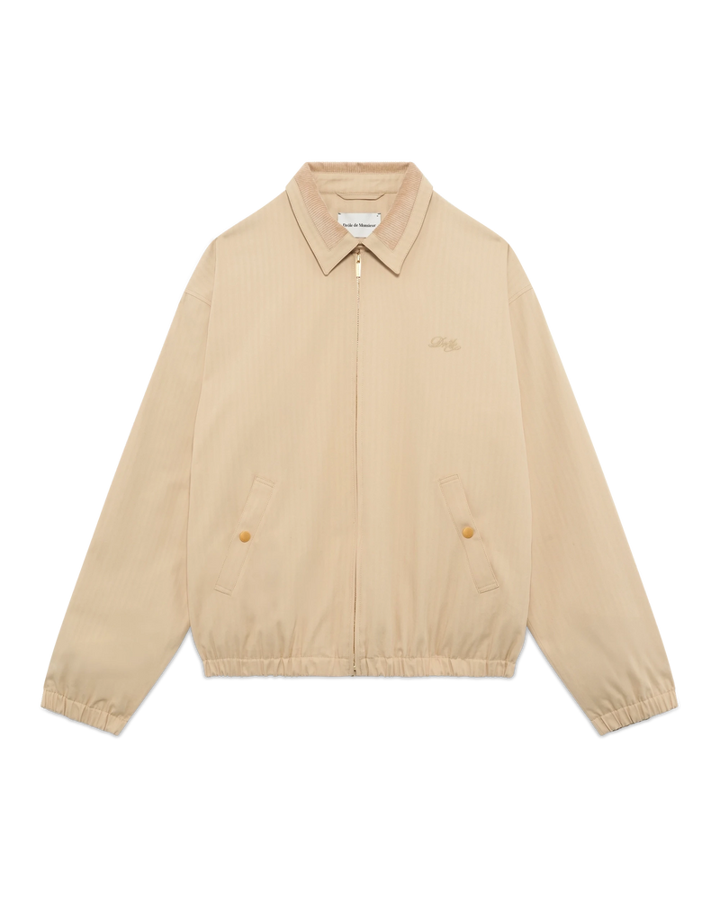 Beige cotton bomber jacket – Drôle de Monsieur Beige cotton bomber jacket – Drôle de Monsieur