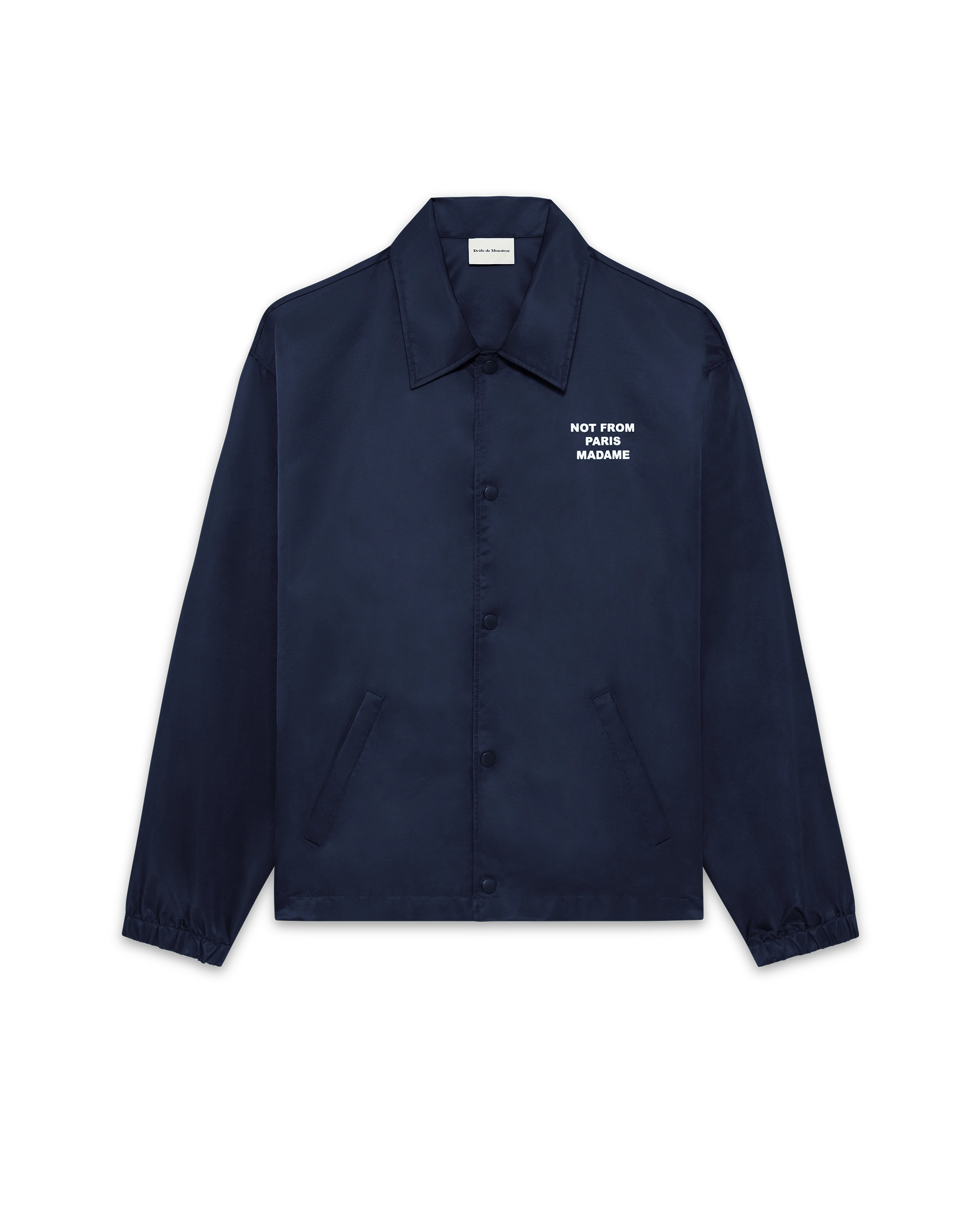 Not from Paris Madame navy blue nylon jacket – Drôle de Monsieur
