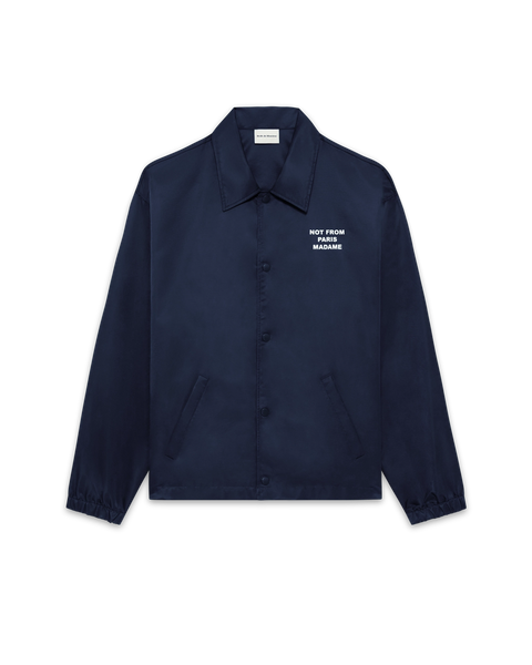 Not from Paris Madame navy blue nylon jacket – Drôle de Monsieur