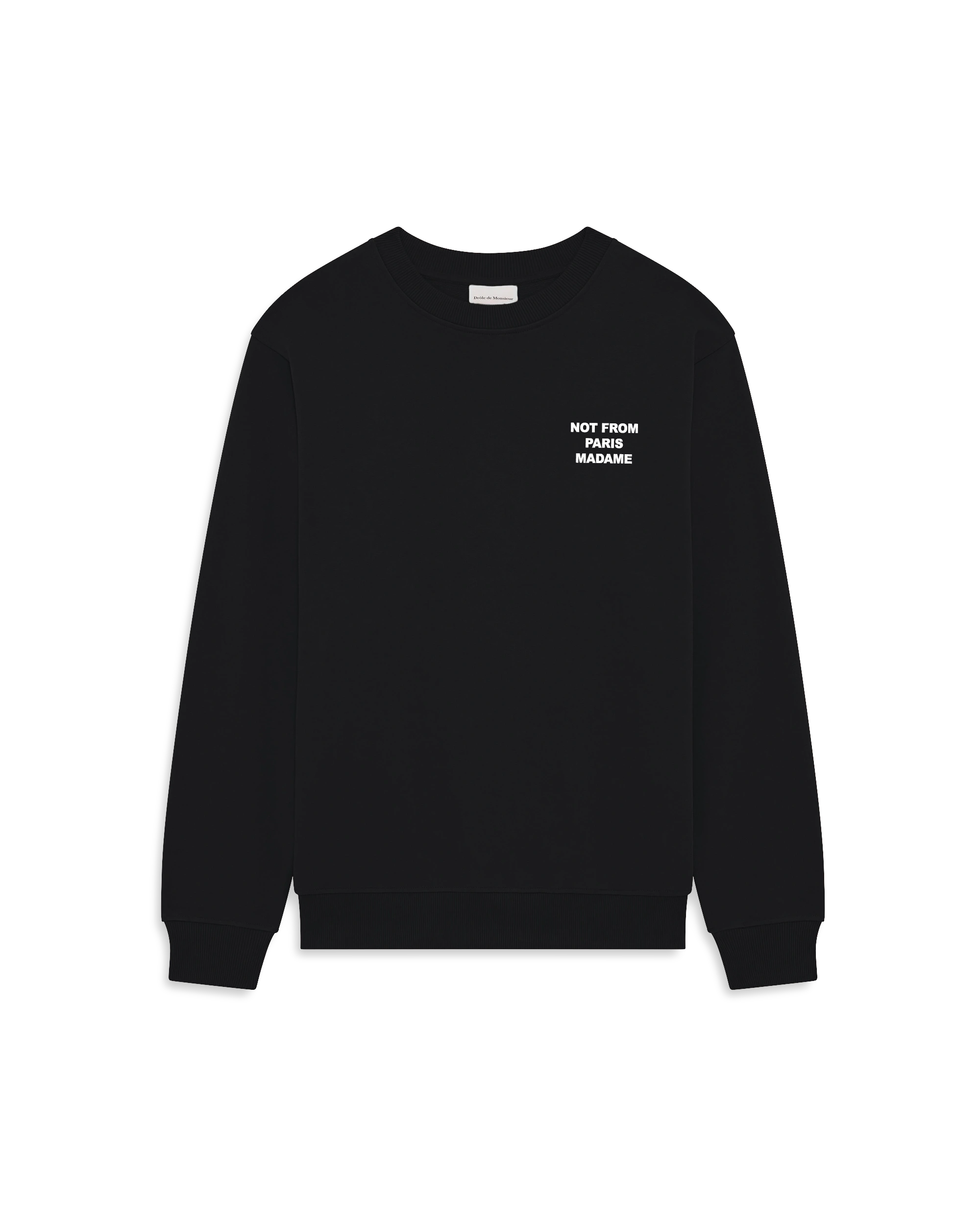 Not from Paris Madame black cotton sweatshirt – Drôle de Monsieur