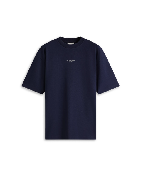 Tシャツ・カットソー DROLE DE MONSIEUR LE T-SHIRT SLOGAN CLASSIQUE Navy Cotton Slogan T-Shirt