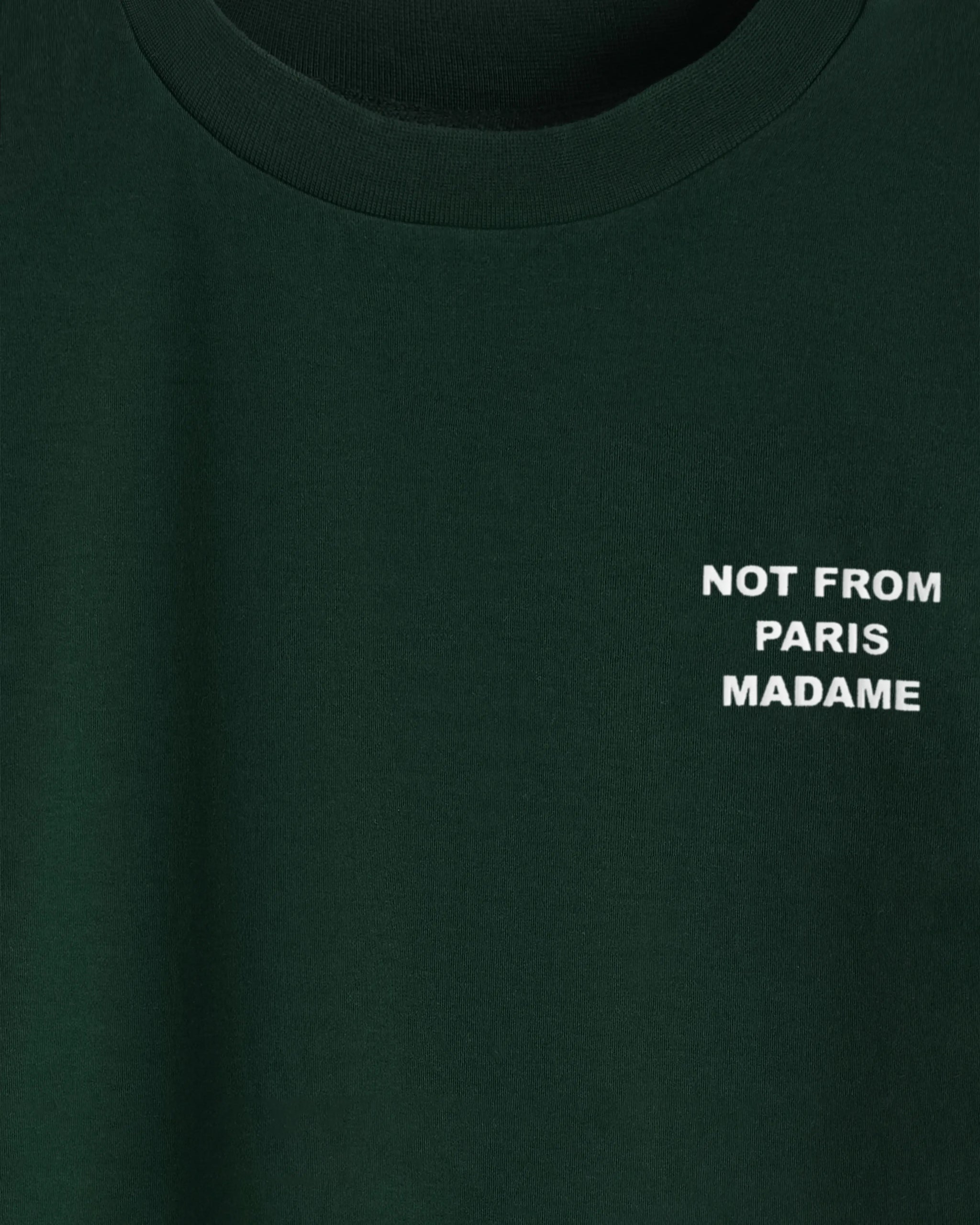 Dark Green Cotton Slogan T-Shirt
